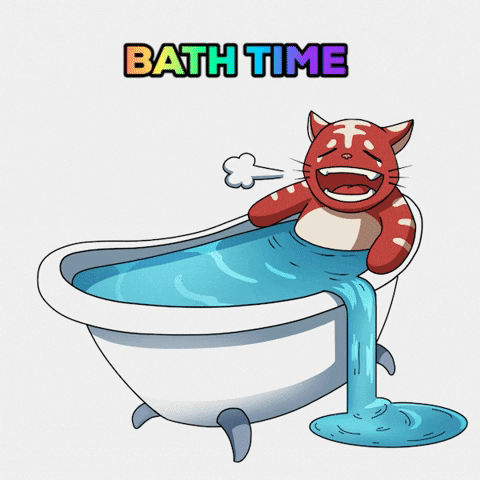 Bath Time Happy Cat Meme GIF