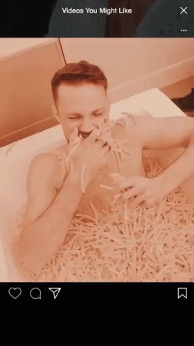 Bathing In French Fries GIF