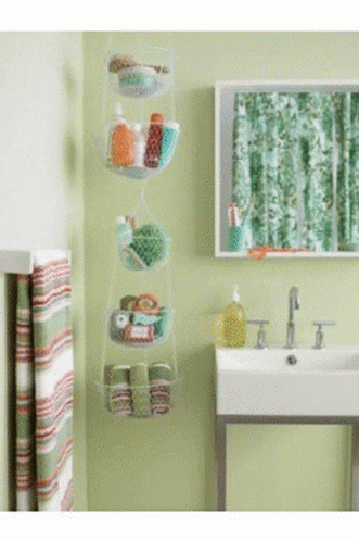 Bathroom with Green Walls Sink Mirror