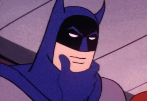 Batmam Rubbing Chin Thinking Unsure GIF