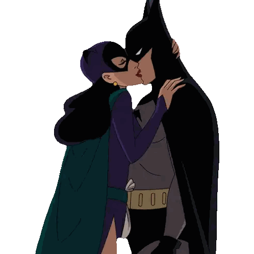 Batman and Catwoman Kissing