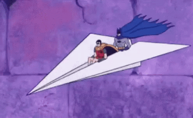 Batman And Robin Airplane GIF 