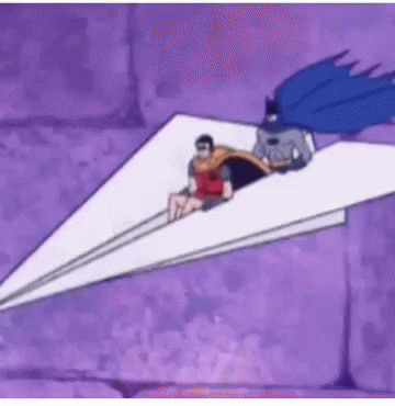 Batman and Robin Flying Paper Airplane