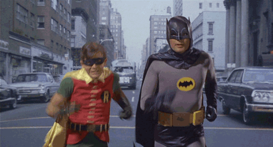 Batman And Robin Running GIF
