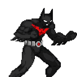 Batman Beyond Pixel Art with Red Wing