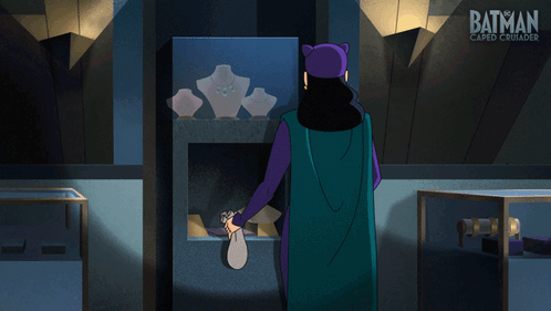 Batman Caped Crusaders Poster Woman in Purple Dress