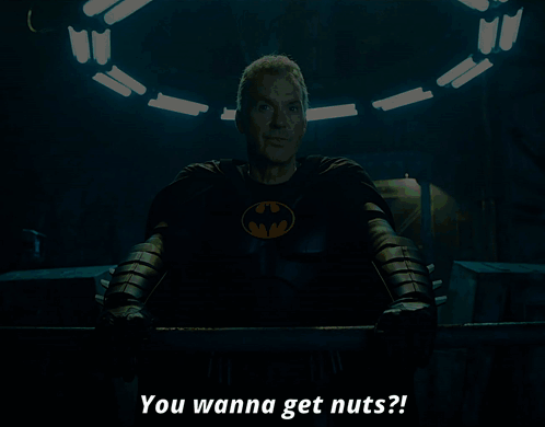 Batman Costume Saying You Wanna Get Nuts
