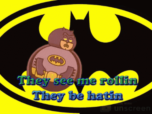 Batman Cute Animation They See Me Rollin GIF