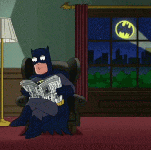 Batman Reading Newspaper
