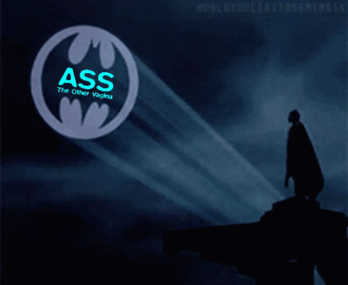 Batman Silhouette In Front Of Logo GIF