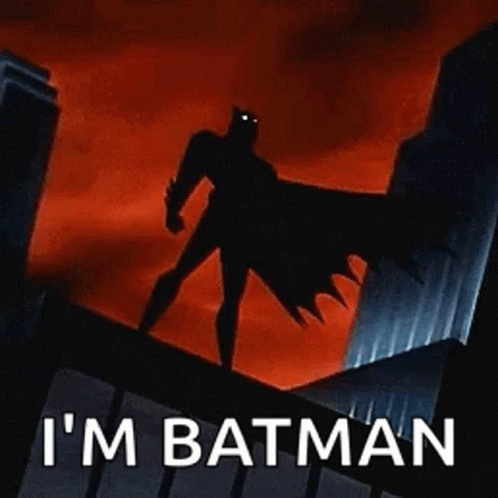 Batman Standing on Building Saying I'm Batman