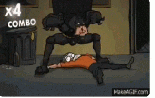 Batman Standing Over Man Lying On Ground GIF