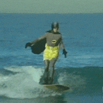 Batman Surfing Yellow Short GIF