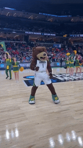 Baylor Bears Mascot Dancing on Court