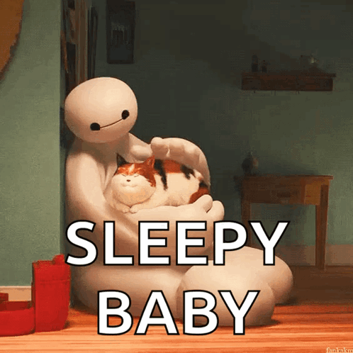 Baymax Carried Cute Sleepy Baby GIF