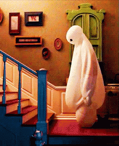 Baymax Climbing Stairs Fall Down GIF