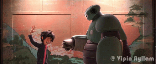 Baymax Play With Big Boy GIF