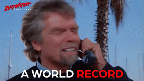 Baywatch Richard Branson Broken Record GIF