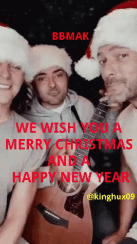 Bbmak Wishes A Merry Christmas And A Happy New Year To A Group Of People GIF
