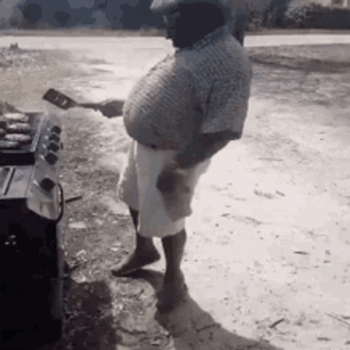 Bbq Grilling Chubby Man Dancing GIF