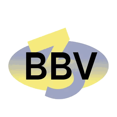 BBV Logo with Yellow and Blue Border