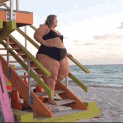 Bbw Dancing By The Beach GIF
