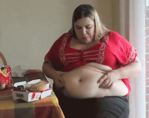 Bbw Bouncing Belly Eating GIF