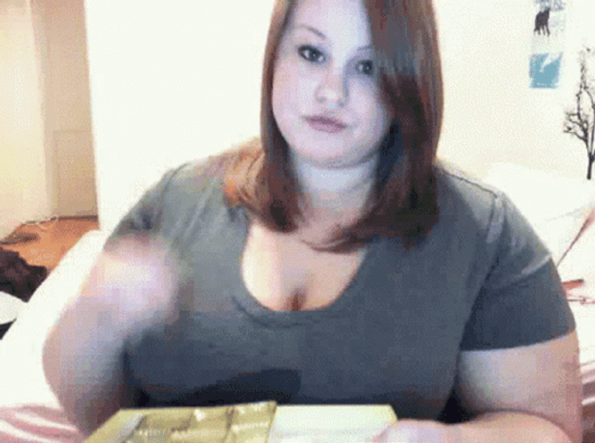 Bbw Shoulder Shrug Eating GIF