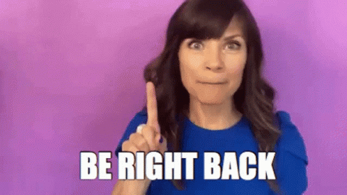 Be Right Back Girl In Blue Tees GIF