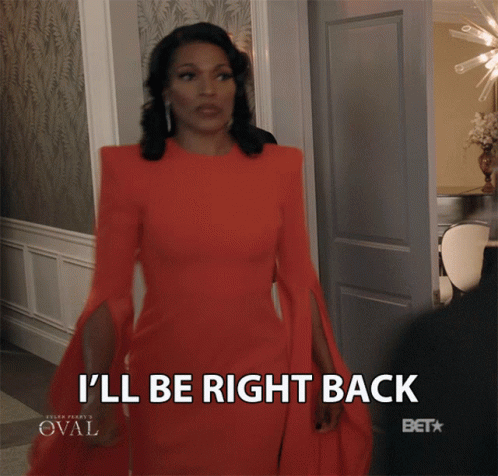 First Lady Victoria Franklin Ill Be Right Back GIF