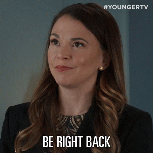 Liza Miller Cute Saying Be Right Back GIF