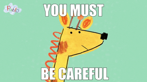 Be Safe Cute Cartoon Giraffe GIF