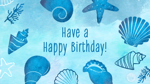 Beach Birthday Message And Sea Creatures GIF