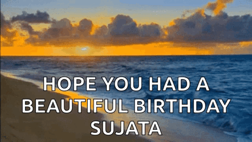 Beach Birthday Message To Sujata GIF