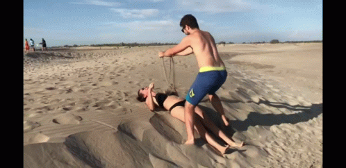 Beach Chasing Funny Fall GIF