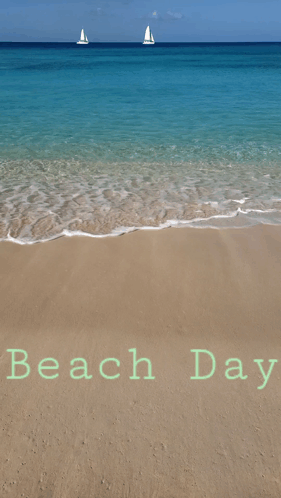 Beach Day Written in Sand
