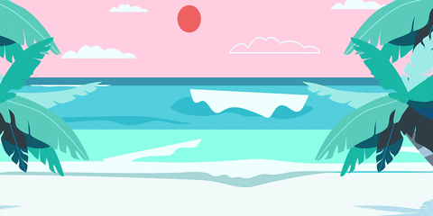 Beach Vacation Pastel Art GIF