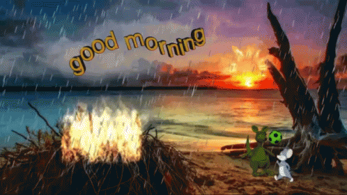 Beach With Good Morning Text