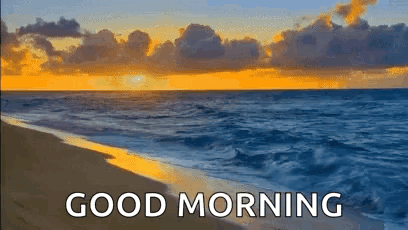 Beach With Good Morning Text