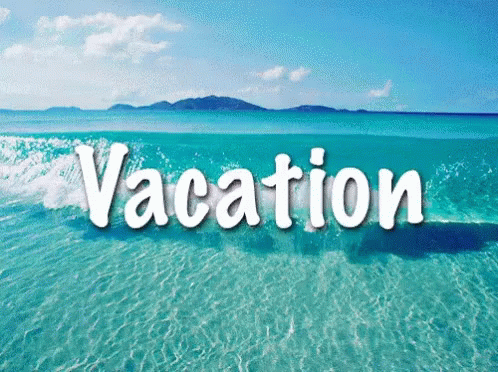 Beach With Vacation in White Letters