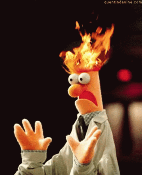 Beaker Brain Exploding On Fire GIF