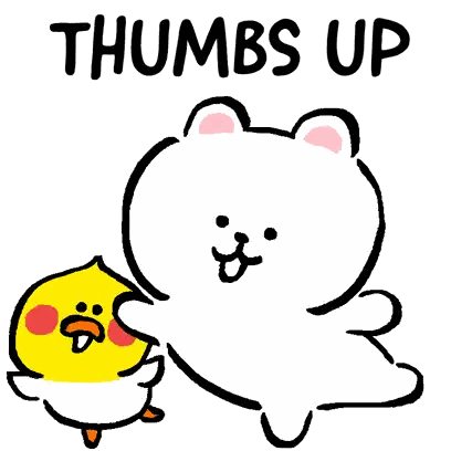 Bear and Duck Giving Thumbs Up