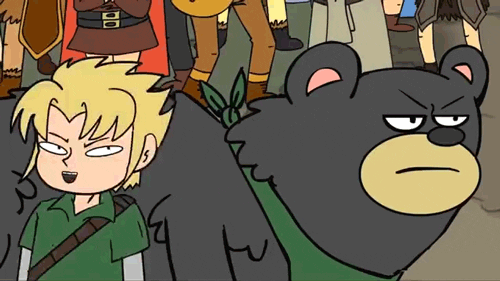 Bear And Man Cute Kiss Animation GIF
