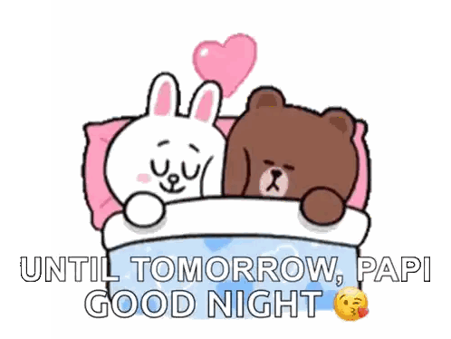 Bear and Rabbit Saying Good Night