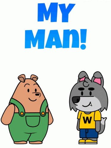 Bear And Wolf Next To My Man GIF
