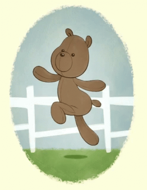 Bear Animation Happy Skipping GIF