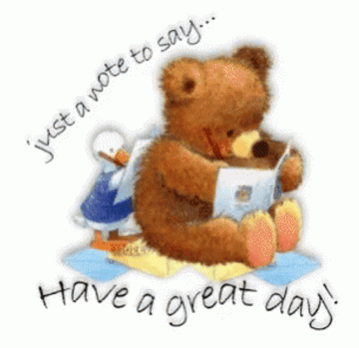 Bear & Duck Have A Great Day GIF