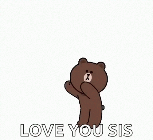 Bear Heart Love You Sis GIF