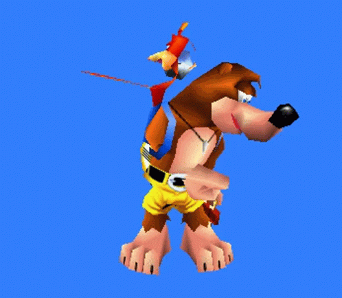 Bear Holding Banjo Against Blue Sky