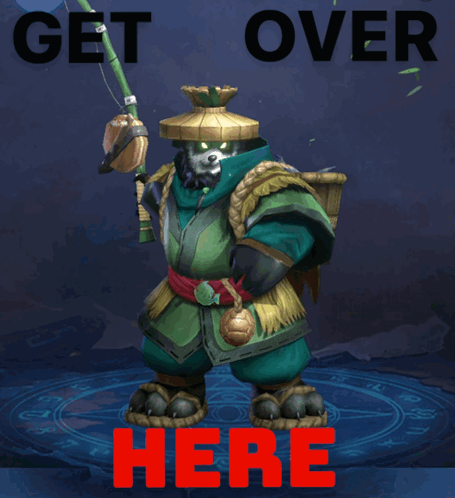 Bear Holding Bow Get Over Here Poster